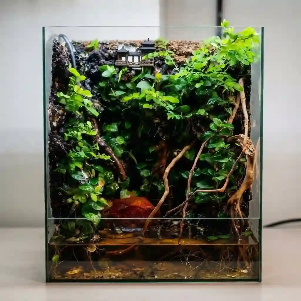 Natural Live Paludarium Geometric Shape